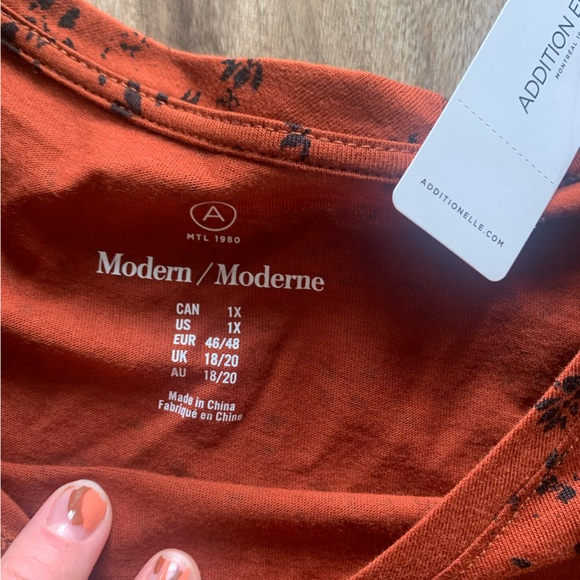 NWT addition Elle rust tee - size 1X - Picture 3 of 4